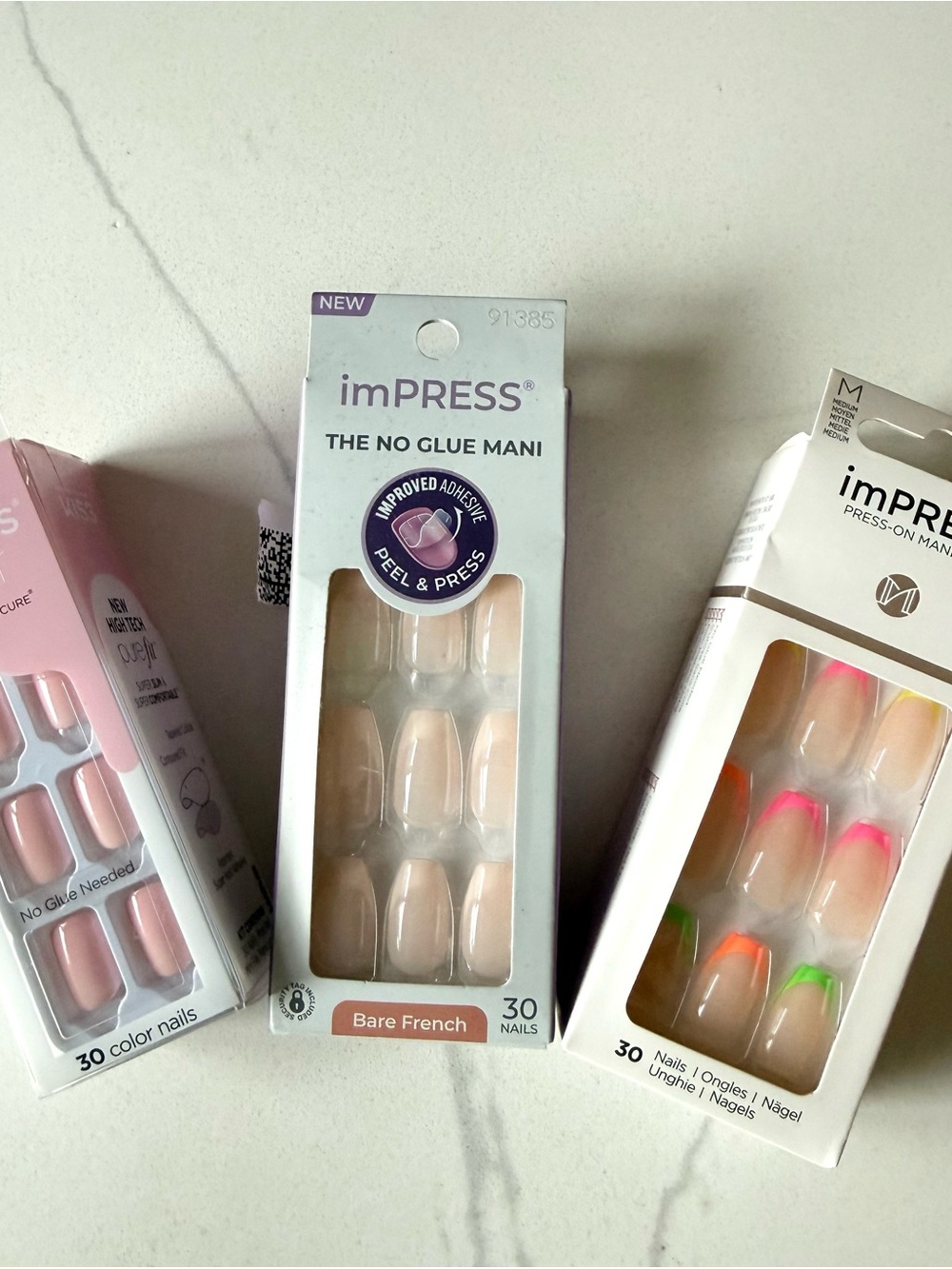 imPRESS Bare French Press-On Nails - Nude Beige Set -Bundle
